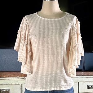 Anthropologie Pilcro Sybill Ruffled Striped Seersucker Blouse Top NWT Ne…